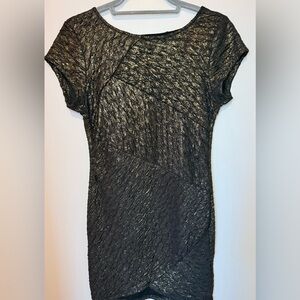 Ardene Metallic Short Sleeve Tee Dress